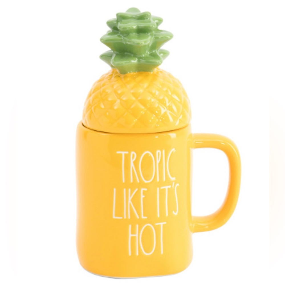 🍍☀️RAE DUNN Tropic Like It’s Hot Pineapple Ceramic Mug With Lid